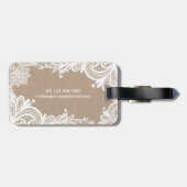 ヴィンテージのバーラップおよびレースの荷物のラベル ラゲッジタグ (裏面横)