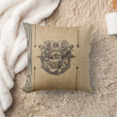 ヴィンテージのバーラップのスタイリッシュなパーソナライズ クッション (ブランケット)