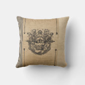 ヴィンテージのバーラップのスタイリッシュなパーソナライズ クッション (裏面)