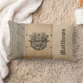 ヴィンテージのバーラップのスタイリッシュなパーソナライズ ランバークッション (ブランケット)