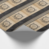 ヴィンテージのバーラップのスタイリッシュなフランス語パリケルン ラッピングペーパー (角)