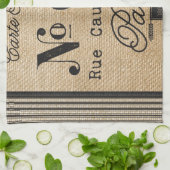 ヴィンテージのバーラップのスタイリッシュなフランス語パリ キッチンタオル (折り畳み)