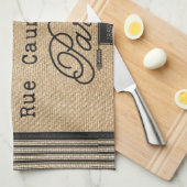 ヴィンテージのバーラップのスタイリッシュなフランス語パリ キッチンタオル (四つ折り)