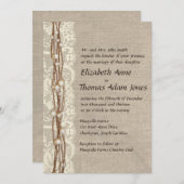 ヴィンテージのバーラップのレースは結婚式招待状を真珠で飾ります 招待状 (正面/裏面)