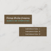 ヴィンテージのバーラップの名刺 スキニー名刺 (正面/裏面)