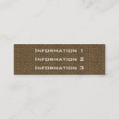 ヴィンテージのバーラップの名刺 スキニー名刺 (裏面)