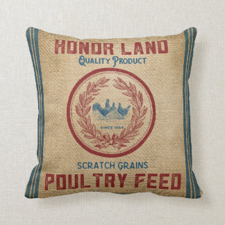 ヴィンテージのバーラップの家禽は袋を食べ物を与えます クッション