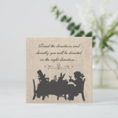 ヴィンテージのバーラップの気違いの帽子屋のお茶会の誕生日 招待状 (スタンド正面)