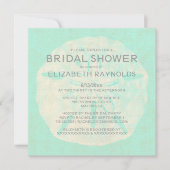 ヴィンテージのバーラップの砂ドルのブライダルシャワーの招待 招待状 (正面)