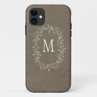 ヴィンテージのバーラップの花柄のモノグラム iPhone 11 ケース