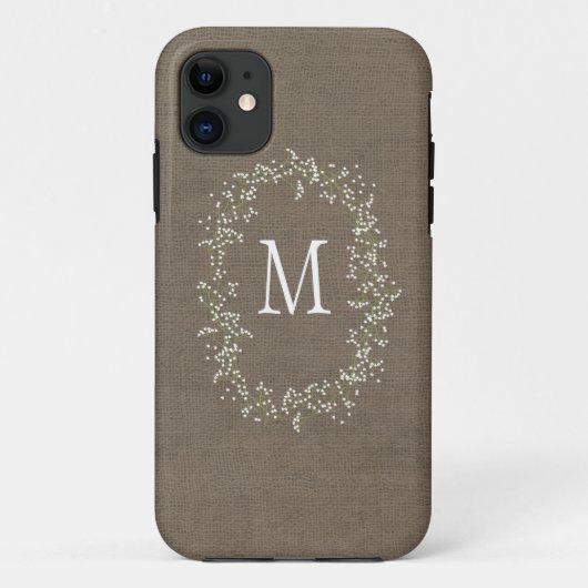 ヴィンテージのバーラップの花柄のモノグラム Case-Mate iPhoneケース (裏面)