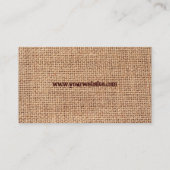 ヴィンテージのバーラップの質の素朴なはっきりした 名刺 (裏面)