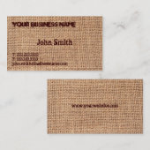 ヴィンテージのバーラップの質の素朴なはっきりした 名刺 (正面/裏面)