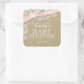 ヴィンテージのバーラップレースと赤面の弓 スクエアシール (バッグ)