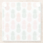 ヴィンテージのパイナップルパターン2 ガラスコースター (裏面)