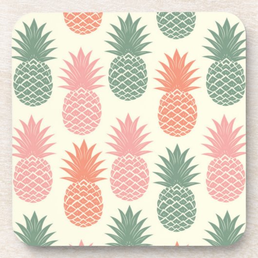 ヴィンテージのパイナップルパターン2 コースター (正面)