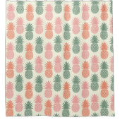 ヴィンテージのパイナップルパターン2 シャワーカーテン (正面)