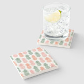 ヴィンテージのパイナップルパターン2 ストーンコースター (横)