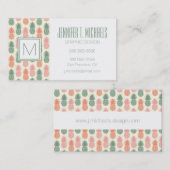 ヴィンテージのパイナップルパターン2 名刺 (正面/裏面)