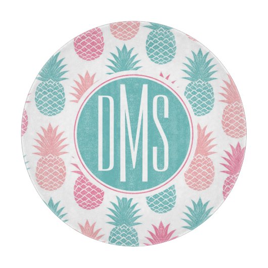 ヴィンテージのパイナップルパターン|モノグラム カッティングボード (正面)