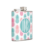ヴィンテージのパイナップルパターン|モノグラム フラスク (右)
