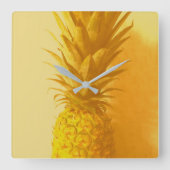 ヴィンテージのパイナップル-台所時計 スクエア壁時計 (正面)