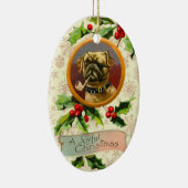 ヴィンテージのパグのクリスマスのオーナメント セラミックオーナメント (右)