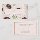 ヴィンテージのパステル調のヒマワリパターンばら色の金ゴールドホイル 名刺 (正面/裏面)