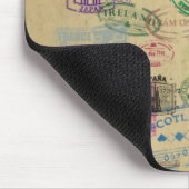 ヴィンテージのパスポートのスタンプ マウスパッド (コーナー)