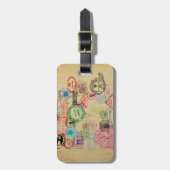 ヴィンテージのパスポートのスタンプ ラゲッジタグ (正面縦)