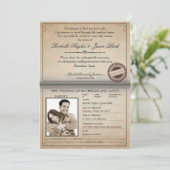 ヴィンテージのパスポートの招待状 招待状 (スタンド正面)