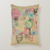 ヴィンテージのパスポートはアクセントの枕を押します アクセントクッション (正面(垂直))