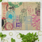 ヴィンテージのパスポートは押します台所タオル16"をx 24" キッチンタオル (折り畳み)