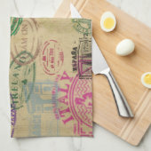 ヴィンテージのパスポートは押します台所タオル16"をx 24" キッチンタオル (四つ折り)