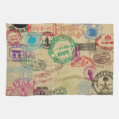 ヴィンテージのパスポートは押します台所タオル16"をx 24" キッチンタオル (横)