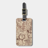 ヴィンテージのパスポートは荷物のラベルを押します ラゲッジタグ (正面縦)