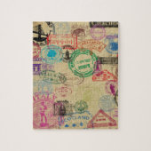 ヴィンテージのパスポートは8x10写真のパズルを押します ジグソーパズル (縦)