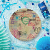 ヴィンテージのパスポートは9"押します紙皿を ペーパープレート (パーティー)