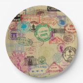 ヴィンテージのパスポートは9"押します紙皿を ペーパープレート (正面)