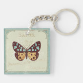 ヴィンテージのパターン（の模様が）あるな蝶 キーホルダー (裏面)