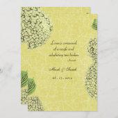 ヴィンテージのパチパチ鳴る音のアジサイの結婚式招待状 招待状 (正面/裏面)