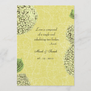 ヴィンテージのパチパチ鳴る音のアジサイの結婚式招待状 招待状