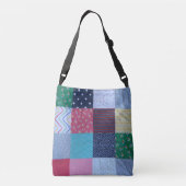 ヴィンテージのパッチワークの生地のデザインのカラフル クロスボディバッグ (裏面)