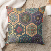 ヴィンテージのパッチワークフローラ曼荼羅要素 クッション (ブランケット)