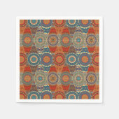 ヴィンテージのパッチワークフローラ曼荼羅要素 スタンダードカクテルナプキン (正面)