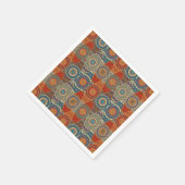 ヴィンテージのパッチワークフローラ曼荼羅要素 スタンダードカクテルナプキン (角)