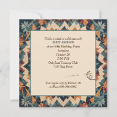 ヴィンテージのパッチワーク カラフル キルト パターン 招待状 (正面)