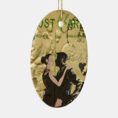 ヴィンテージのパリのタンゴの郵便はがき セラミックオーナメント (右)