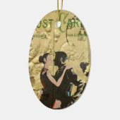 ヴィンテージのパリのタンゴの郵便はがき セラミックオーナメント (左)