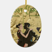 ヴィンテージのパリのタンゴの郵便はがき セラミックオーナメント (正面)